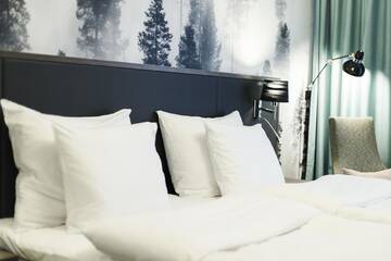 Фото номера Стандартный двухместный номер с 2 отдельными кроватями Отель Hotel Sveitsi г. Хювинкяя 2